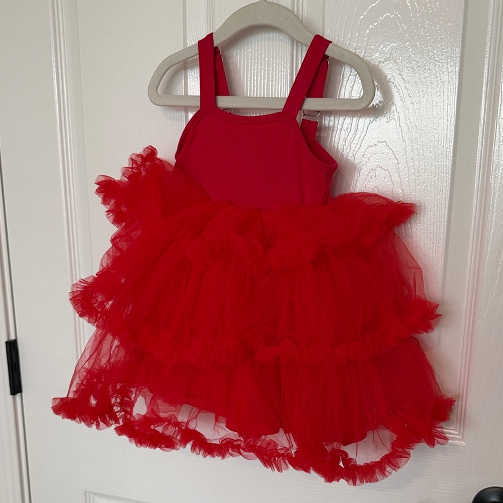Red Tulle Ruffle Kids Costume Dress